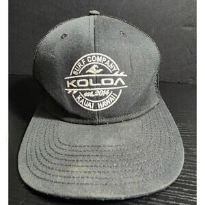 Koloa Surf Company Kauai Hawaii‎ mesh trucker hat cap Black snapback